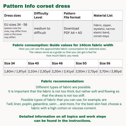 Corset dress sewingpattern ENGLISH