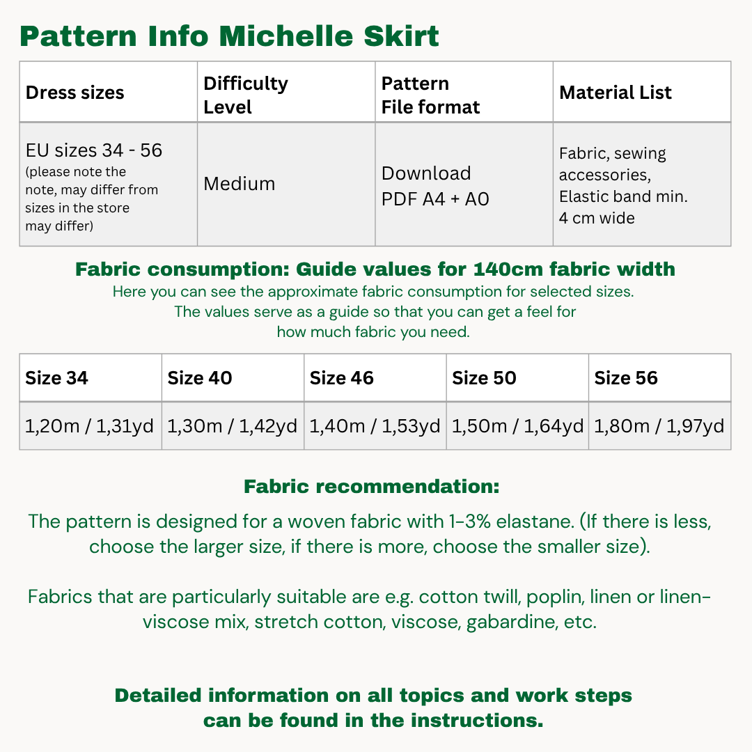 Michelle skort sewingpattern ENGLISH