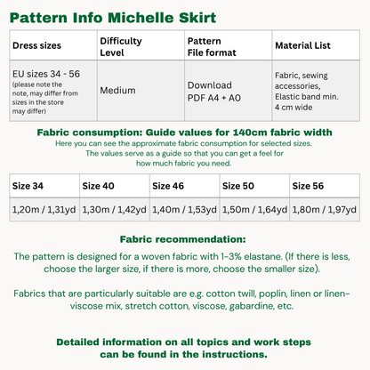 Michelle skort sewingpattern ENGLISH