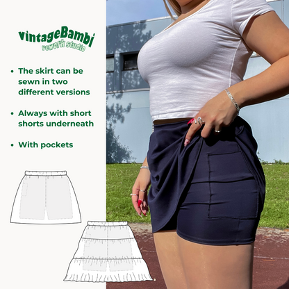 2 in 1 - Ellen skort sewingpattern ENGLISH