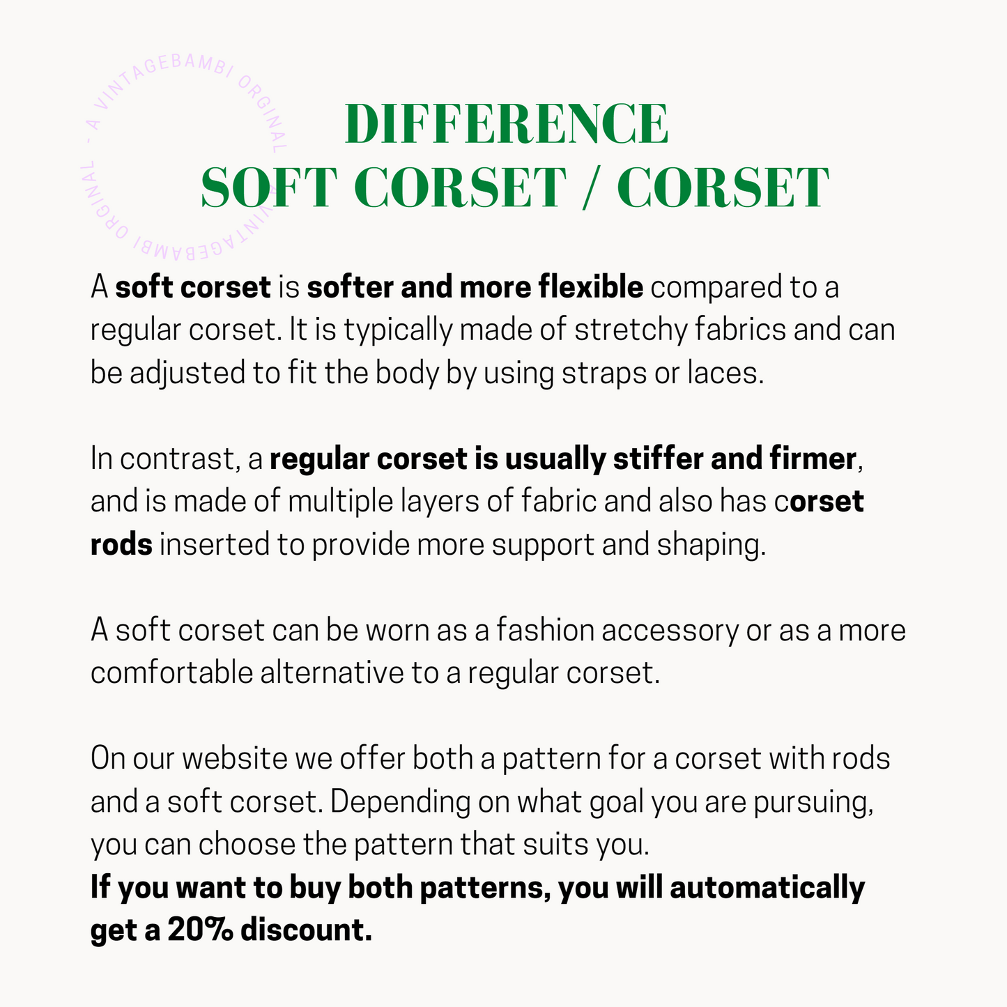 VintageBambi soft-corset / corsage pattern ENGLISH